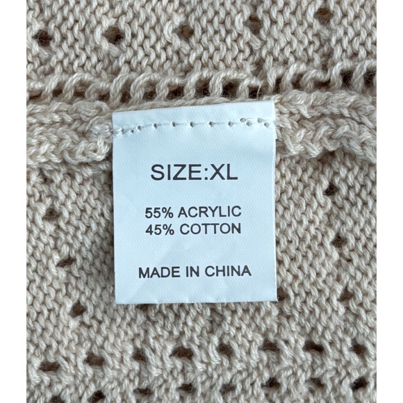 AlvaQ Women’s Cream Crochet Lace Sweater (Size XL) - Picture 7 of 9